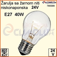Low voltage Light bulb E27  40W 24V D60 clear