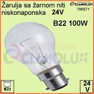 Low voltage Light bulb B22 100W 24V A60 clear