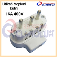 Three phase plug  16A 5P white, L097