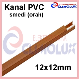 Elektroinstalacijski PVC kanal 12 x 12 - smeđi orah, 2m