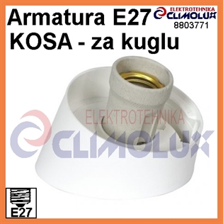 Armatura KOSA PVC 1xE27 za kuglu, bijela 