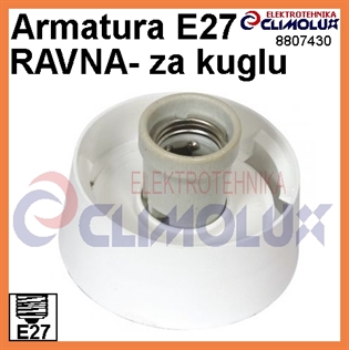 Armatura RAVNA PVC 1xE27 za kuglu, bijela 