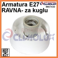 Wall socket E27 white for Classical Ball-lamp, straight
