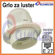 Socket lampholder E27 with external thread whit shade ring- white