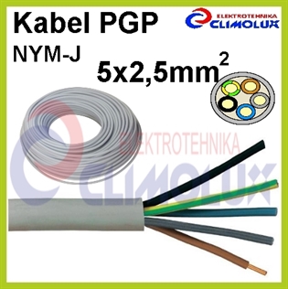 Mantelleitung Kabel NYM-J 5 x 2,5 mm2