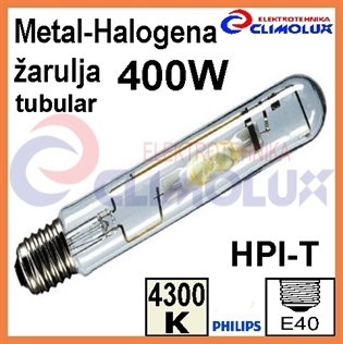 Metalhalogena žarulja 400W E40 HPI-T , tubular