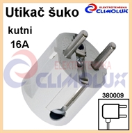 Schuko-Winkelstecker PVC, weiss, fcr