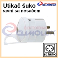 Schuko-plug PVC with holder, white
