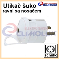 Schuko-stecker mit Bügel PVC, weiss
