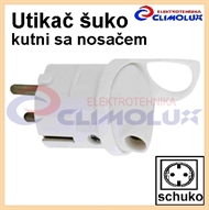 Schuko-plug PVC side cabel entry with holder, white