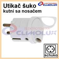 Schuko-Winkelstecker PVC mit Bügel, weiss