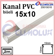Plastic cable trunking  15 x 10 white 2m