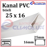 Elektro PVC kabelkanal  25 x 16 weiss, 2m