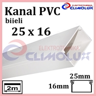 Plastic cable trunking  25 x 16 white 2m