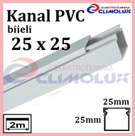 Plastic cable trunking  25 x 25 white 2m