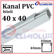 Plastic cable trunking  40 x 40 white 2m