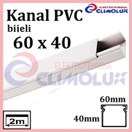 Plastic cable trunking  60 x 40 white 2m