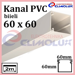 Elektroinstalacijski PVC kanal 60 x 60 bijeli 2m