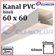 Plastic cable trunking  60 x 60 white 2m