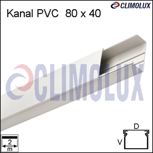 Elektroinstalacijski PVC kanal  80 x 40 bijeli 2m