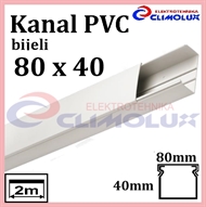 Elektroinstalacijski PVC kanal  80 x 40 bijeli 2m
