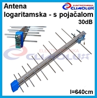 Terrestrial antenna logarithmic, External, UHF with amplifier