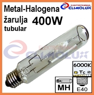 Halogen-Metalldampf lampe 400W E40 ,6000K, rohrförmig