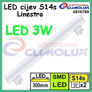 LED svjetlosna cijev- Linestra S14s  3W 2800K, 300mm
