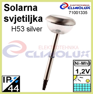 Svjetiljka vanjska SOLARNA LED H53 IP44 silver