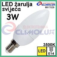 LED žarulja E14 svijeća 3W, 3500K, SX