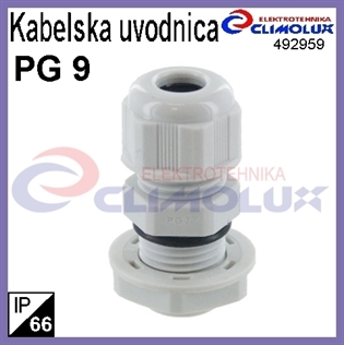 Kabelska uvodnica PG 9, IP66, plastična