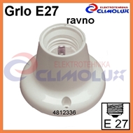 Lamp holder E27 base, straight,plastic, white