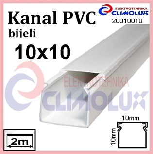 Elektroinstalacijski PVC kanal  10 x 10 bijeli 2m