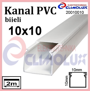 Elektroinstalacijski PVC kanal 10 x 10 bijeli 2m
