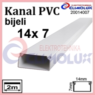 Plastic cable trunking  14 x 7 white 2m