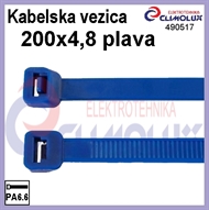 Kabelska vezica  200 x 4,8 plava
