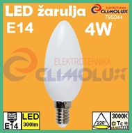 LED žarulja E14 svijeća 4W, 3000K, Te