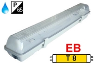 Waterproof luminaire IP65 for T8 fluo. tubes 1x18W, electronic ballast 