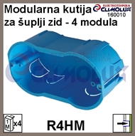 Flush mounting box R4DM, 4-module for hollow walls