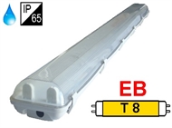 Waterproff luminaire IP65 for T8 fluo. tubes 2x58W, electronic ballast 