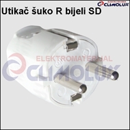 Schuko-schutzkontakt stecker PVC, weiss, SD