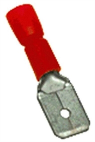 Flachstecker isoliert 6,3x0,8mm; 1,5mm2 rot