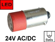 LED Signalleuchte Ba9s  24V AC/DC, rot