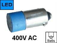 Signal LED bulb Ba9s 400V AC, blue