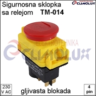 Sigurnosna sklopka s relejom TM-014 4P IP54 , gljivasta blokada