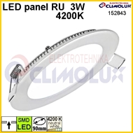 LED panel RU  3W, 4200K, Flush mounting, round, SL3