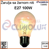 Light bulb standard E27 100W 240V clear