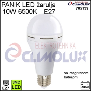 LED žarulja PANIK E27 10W 6500K 3h sa integriranom baterijom