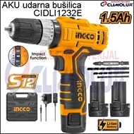 AKU udarna bušilica 12V CIDLI1232E 2x1,5Ah INGCO