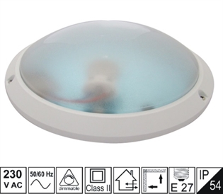 Protected wall luminaire KL-opal 60W IP54 